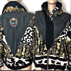 Vintage obermeyer leopard ski winter jacket size 8/medium